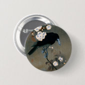 Japans-rij en Blossom Woodblock Druk Ronde Button 5,7 Cm (Voorkant /achterkant)