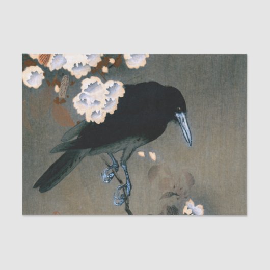  Japans-rij en Blossom Woodblock Druk Tissuepapier (Voorkant)