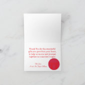 Japans rijzende zon bruiloft gevouwen dank u kaart (Binnen)