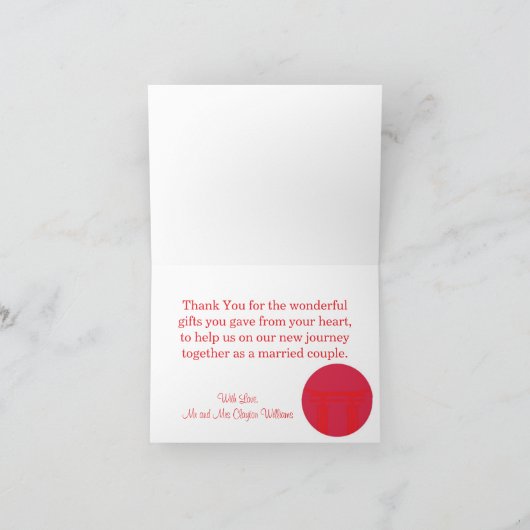 Japans rijzende zon bruiloft gevouwen dank u kaart (Binnen)