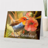 Japans Robin Custom Birthday Wenskaart Kaart (Voorkant)