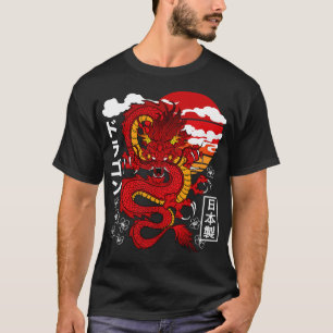 Japans Rode Draak Aziatisch Tattoo Geïnspireerd Re T-shirt
