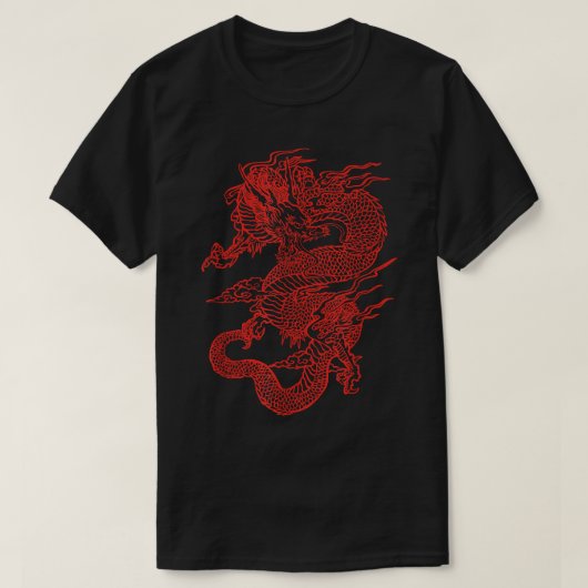  Japans Rode Draak Tattoo T-shirt (Design voorkant)