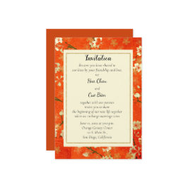 Japans Rood en Goud Floral Uitnodiging Weddenschap