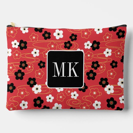 Japans Rood Sakura Blossom Monogram Initialen Etui (Voorkant)
