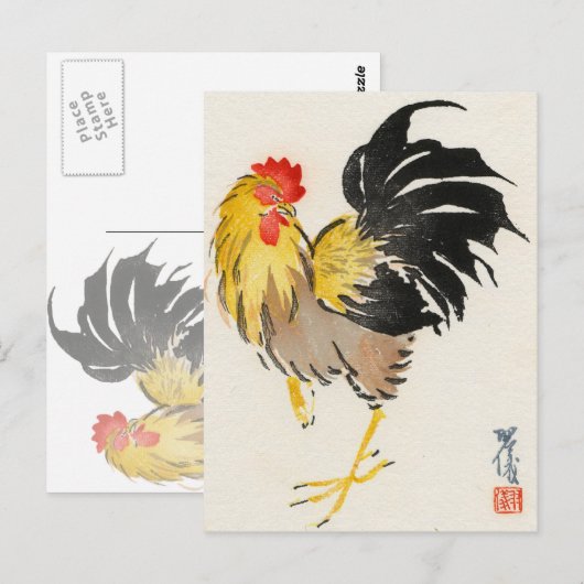 Japans Rooster Briefkaart (Voorkant / Achterkant)
