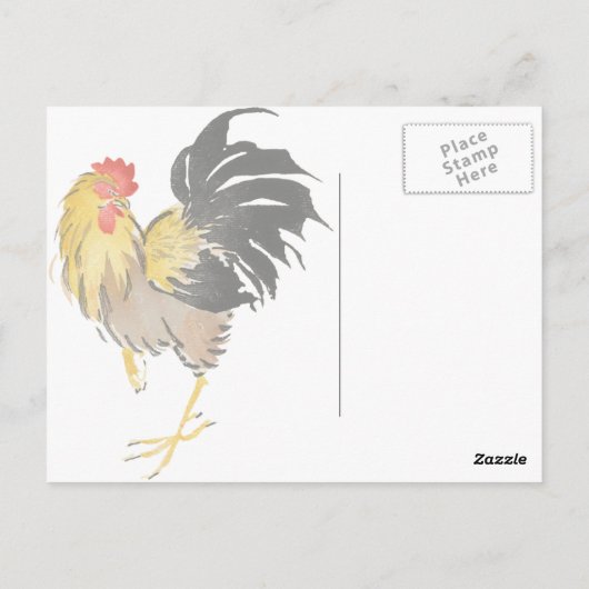 Japans Rooster Briefkaart (Achterkant)
