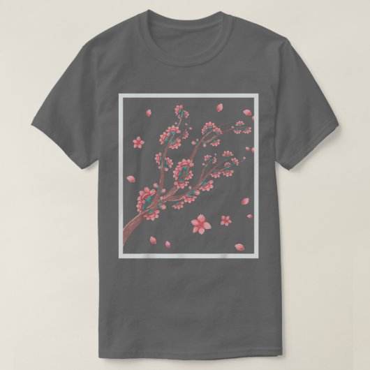 Japans roze bloem t-shirt (Design voorkant)