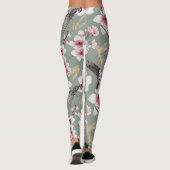 Japans roze Cherry Blossom Pattern Leggings (Achterkant)