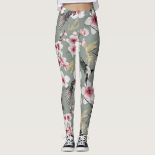  Japans roze Cherry Blossom Pattern Leggings