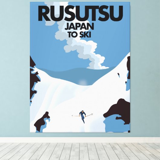 Japans Rusutsu skiprint Canvas Afdruk (Insitu (Houten vloer))