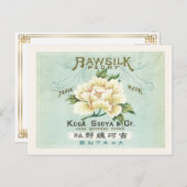  japans Ruw Zijderzijde Wit Poniekmerk Briefkaart (Voorkant / Achterkant)