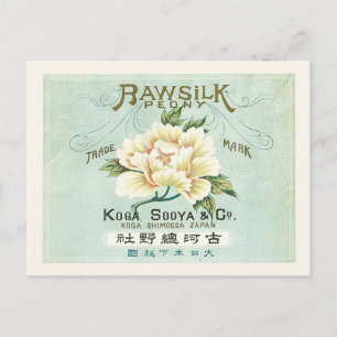  japans Ruw Zijderzijde Wit Poniekmerk Briefkaart