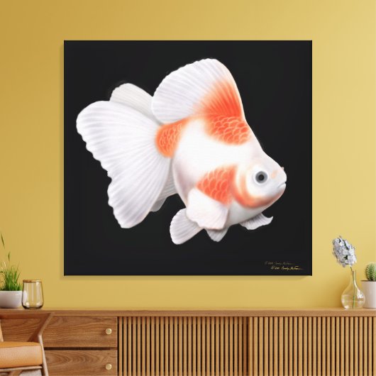 Japans Ryukin Fantail Goudvis Verpakt Canvas (Insitu (Woonkamer))