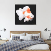 Japans Ryukin Fantail Goudvis Verpakt Canvas Afdruk (Insitu (Slaapkamer))