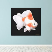 Japans Ryukin Fantail Goudvis Verpakt Canvas Afdruk (Insitu (Houten vloer))