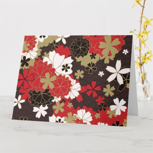 Japans Sakura Art Elegant Floral Pattern Kaart (Gele Bloem)