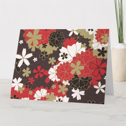 Japans Sakura Art Elegant Floral Pattern Kaart (Achterkant)