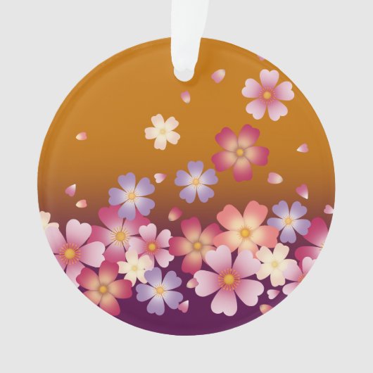 Japans Sakura Blossom Gold & PLum Ornament (voorkant)