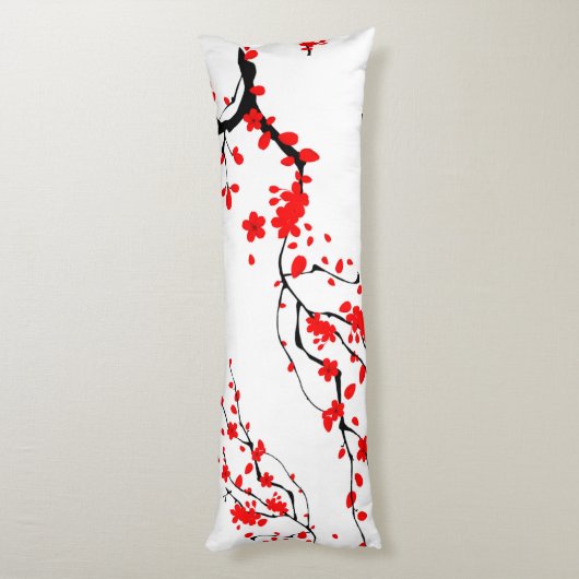 Japans, Sakura boom, kersenbloesem, bloemkunst Lichaamskussen (Achterkant (Verticaal))