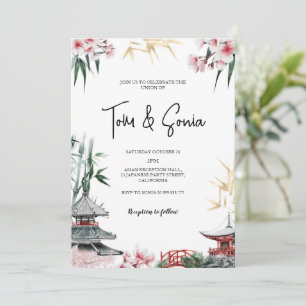 Japans Sakura Cherry Blossom Aziatische bruiloft Kaart