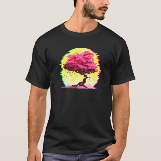 Japans Sakura Cherry Blossom Vaporwave Japan T-shirt (Voorkant)