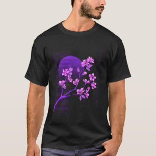 Japans Sakura Cherry Blossom Vaporwave Synthwav T-shirt