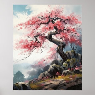 Japans Sakura Cherry Tree Art Print Poster