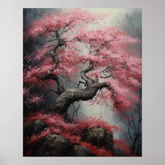 Japans Sakura Cherry Tree Art Print Poster (Voorkant)