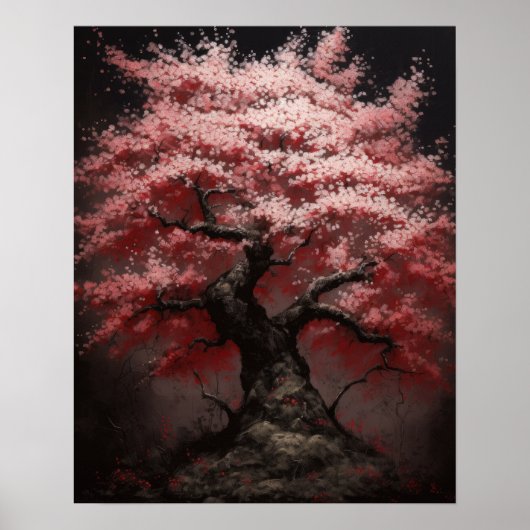Japans Sakura Cherry Tree Art Print Poster (Voorkant)