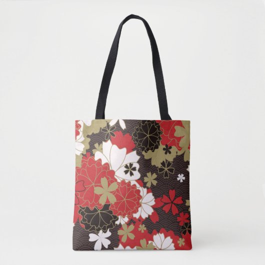Japans Sakura Elegant Floral Pattern Tote Bag (Voorkant)