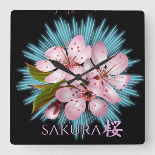 Japans Sakura polshorloge voor dames Vierkante Klok (Voorkant)