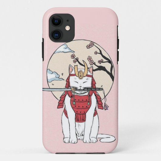 Japans Sakura Samurai Cat Poster Case-Mate iPhone Case (Achterkant)