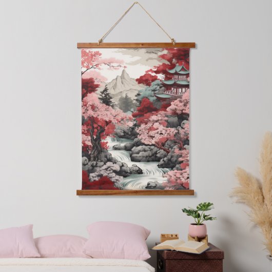 Japans Sakura Wood Topped wandtapijt Hangend Wandkleed (Slaapkamer)