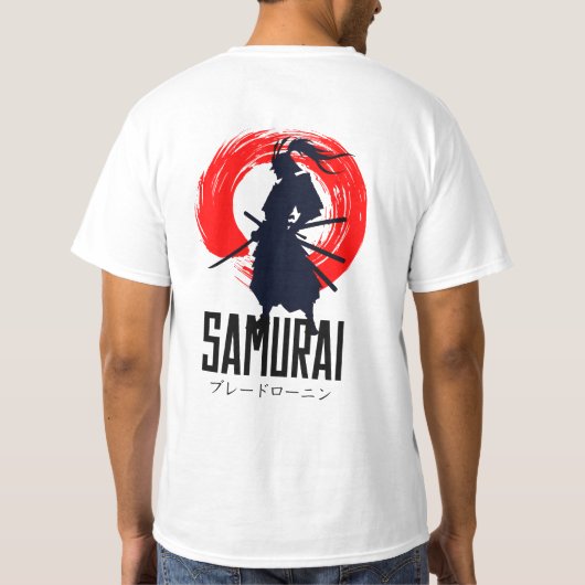 Japans samoerai grafisch ontwerp t-shirt (Achterkant)