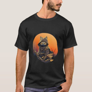Japans samoerai kat tattoo kawaii ninja kat lang t-shirt