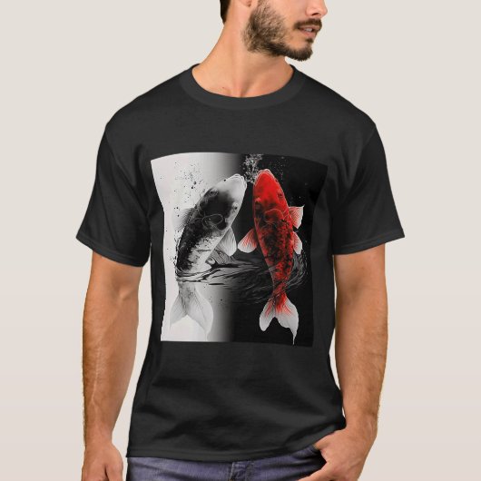 Japans Samurai Aesthetico Koi Fish T-shirt (Voorkant)