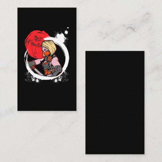 Japans Samurai Anime Otaku Girl Visitekaartje (Voorkant / Achterkant)