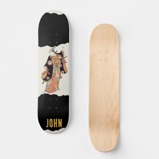 Japans Samurai Black Skateboard (Voorkant)