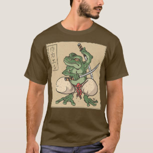 Japans Samurai Bushido Kikker Katoen Kleding T-shirt