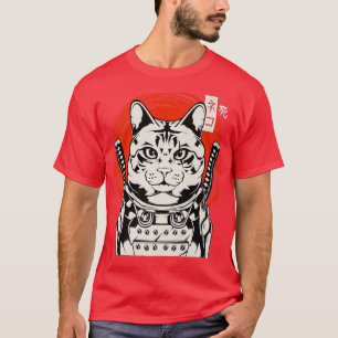 Japans Samurai Bushido Ninja Cat Kitten Katana S T-shirt