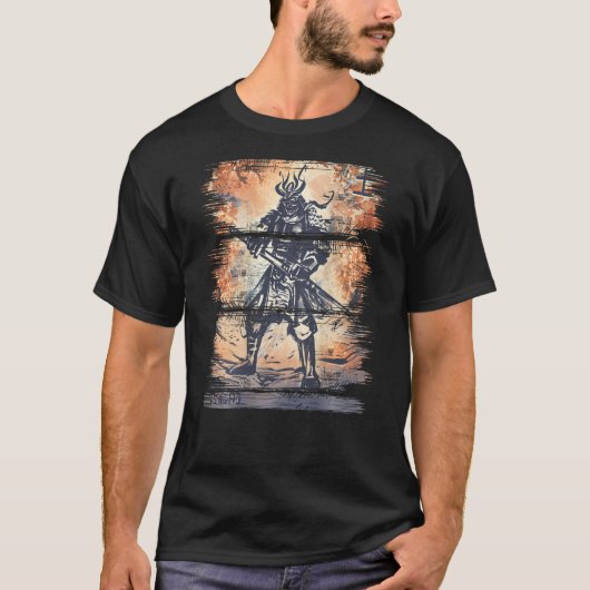 Japans Samurai Bushido Warrior Katana Sword Terug T-shirt (Voorkant)