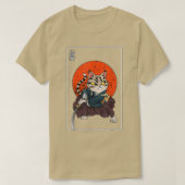 Japans Samurai Cat Katana Ninja Kat Kitten Nek T-shirt (Design voorkant)