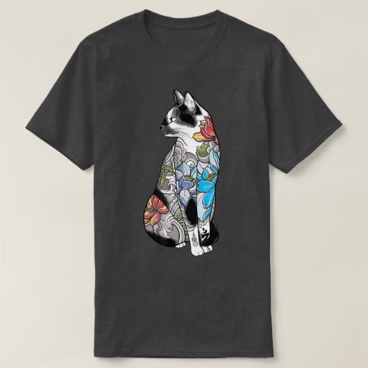 Japans Samurai Cat Katana Ninja Yakuza Tattoo ( T-shirt (Design voorkant)
