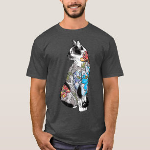 Japans Samurai Cat Katana Ninja Yakuza Tattoo ( T-shirt
