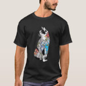Japans Samurai Cat Katana Ninja Yakuza Tattoo T-shirt (Voorkant)