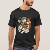 Japans samurai Cat Man en T-shirt van de vrouw (Voorkant)