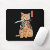 Japans Samurai Cat Mouse slecht Muismat (Met muis)