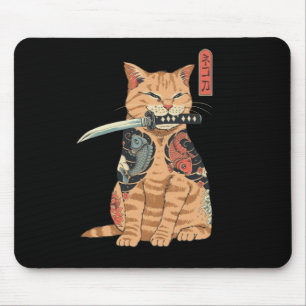 Japans Samurai Cat Mouse slecht Muismat