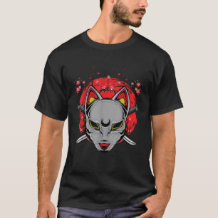 Japans Samurai Cat Ninja Sinobi Swords Katana Ke T-shirt